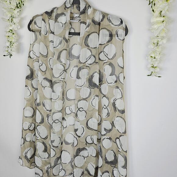 Susan Graver Sheer Open Front Lightweight Vest Large Abstract Circle Chic Artsy - Picture 6 of 12